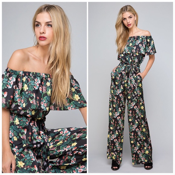 bebe Pants - NWT {bebe} Floral Strapless Jumpsuit